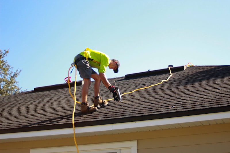 A newly shingled roof on an Austin home